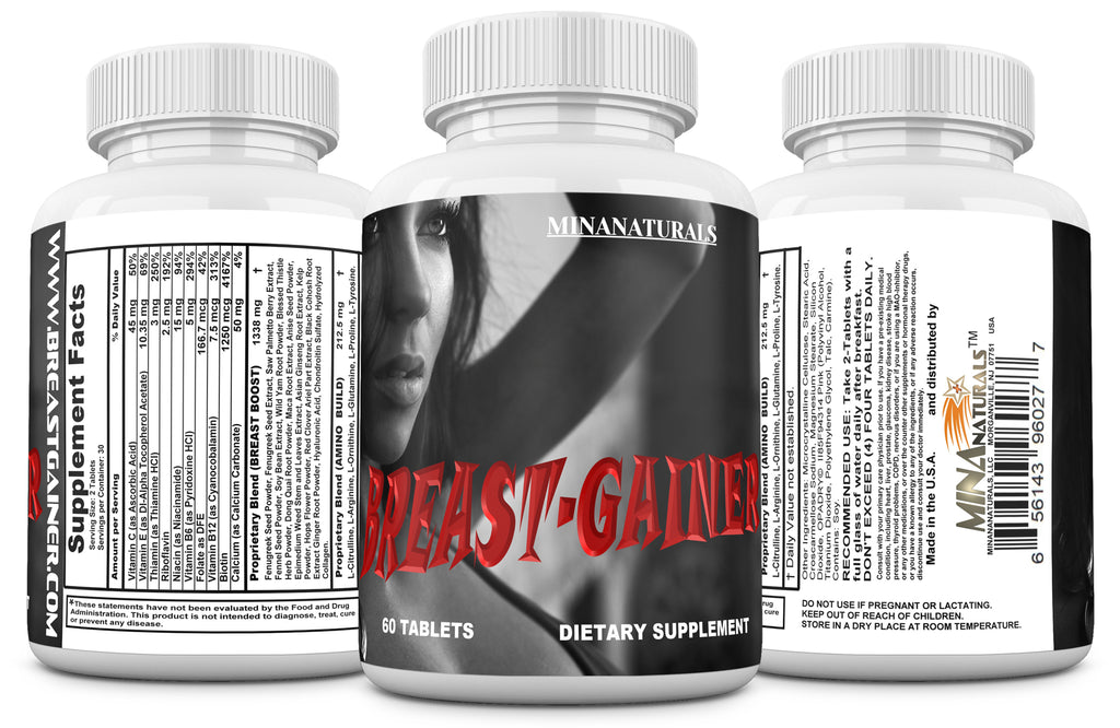 BREAST GAINER Women Breast Enlargement, Breast Enhancement Pills, Bust Enhancement – Get Bigger Breasts – Fuller & Firm Bust. 60 Tablets