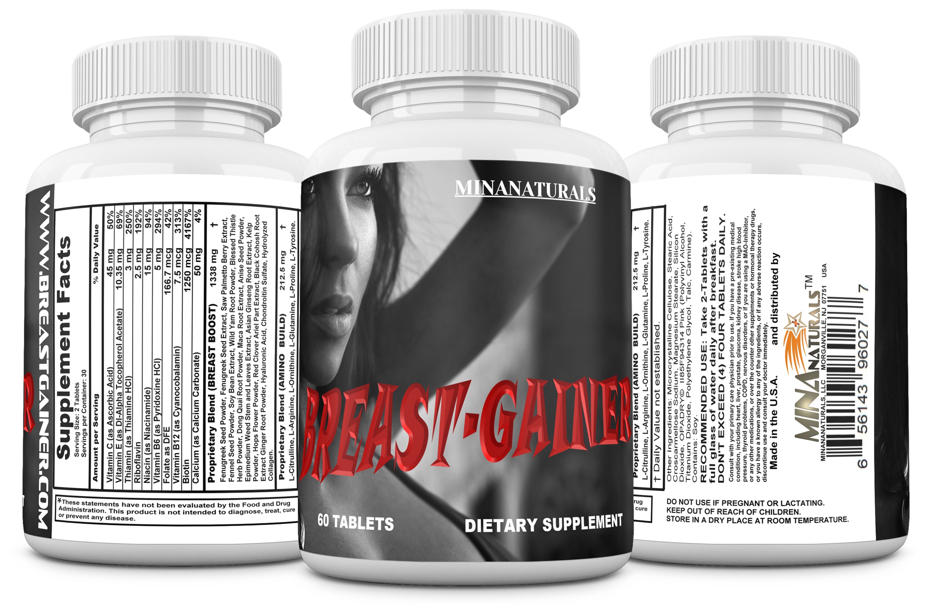 BREAST GAINER Women Breast Enlargement, Breast Enhancement Pills, Bust Enhancement – Get Bigger Breasts – Fuller & Firm Bust. 60 Tablets