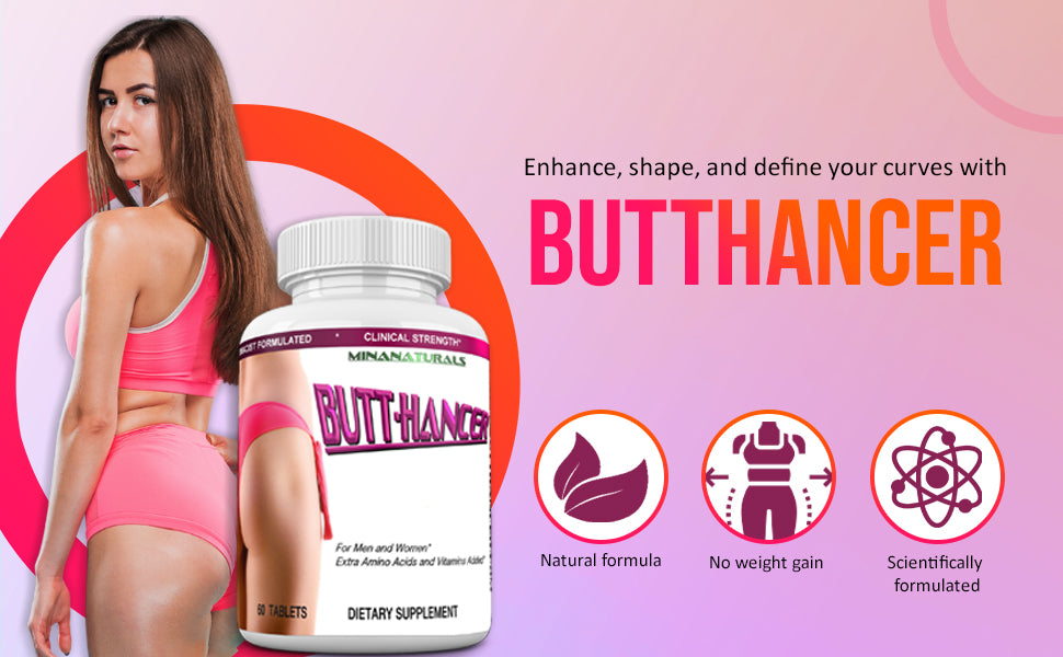 BUTTHANCER  Natural Butt Enlargement & Butt Enhancement Pills. Glutes Growth and Bigger Booty Enhancer Pills.  60 Tablets