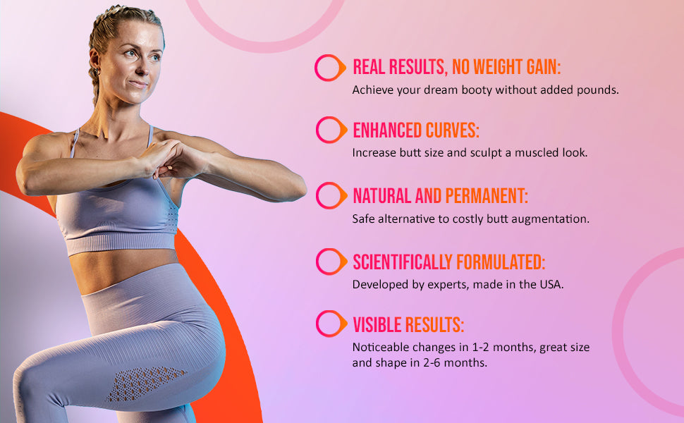 BUTTHANCER  Natural Butt Enlargement & Butt Enhancement Pills. Glutes Growth and Bigger Booty Enhancer Pills.  60 Tablets