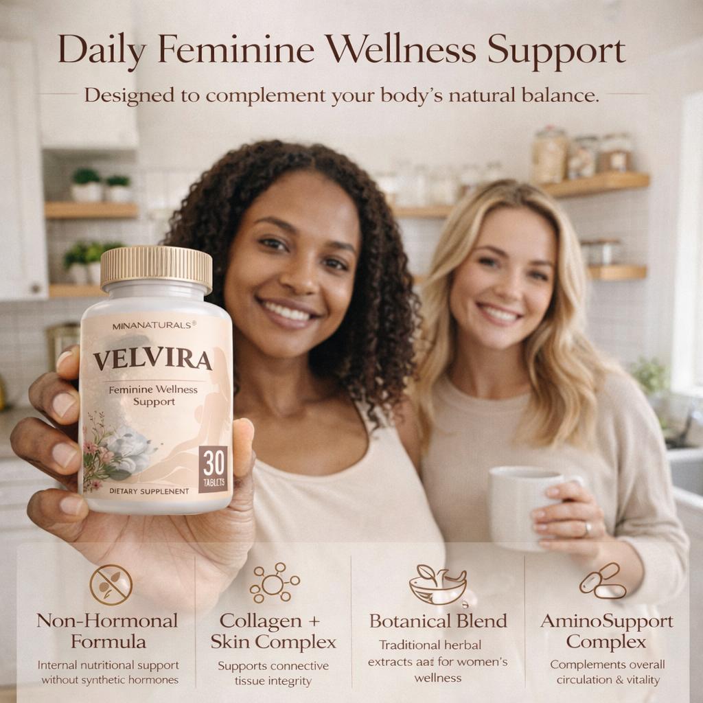 VELVIRA Feminine Wellness Supplement for Women – Non Hormonal Women’s Intimate Support with Collagen, Hyaluronic Acid & Herbal Blend – Daily Feminine Balance & Hydration Support – 30 Tablets – Made in USA