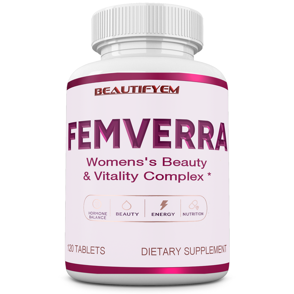 FEMVERRA Women 40+ Beauty & Anti-Aging Complex – Collagen, Vitamins, Amino & Herbal Extracts for Skin Elasticity, Hormone Balance, Curves & Energy – Support a Youthful Glow, Firm Curves & Vitality.