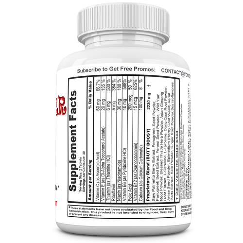 BUTTGAINER  Natural Butt Enlargement, Booty Enhancement. Butt enhancer Pills. Get Bigger Glutes Fast. 60 Tablets