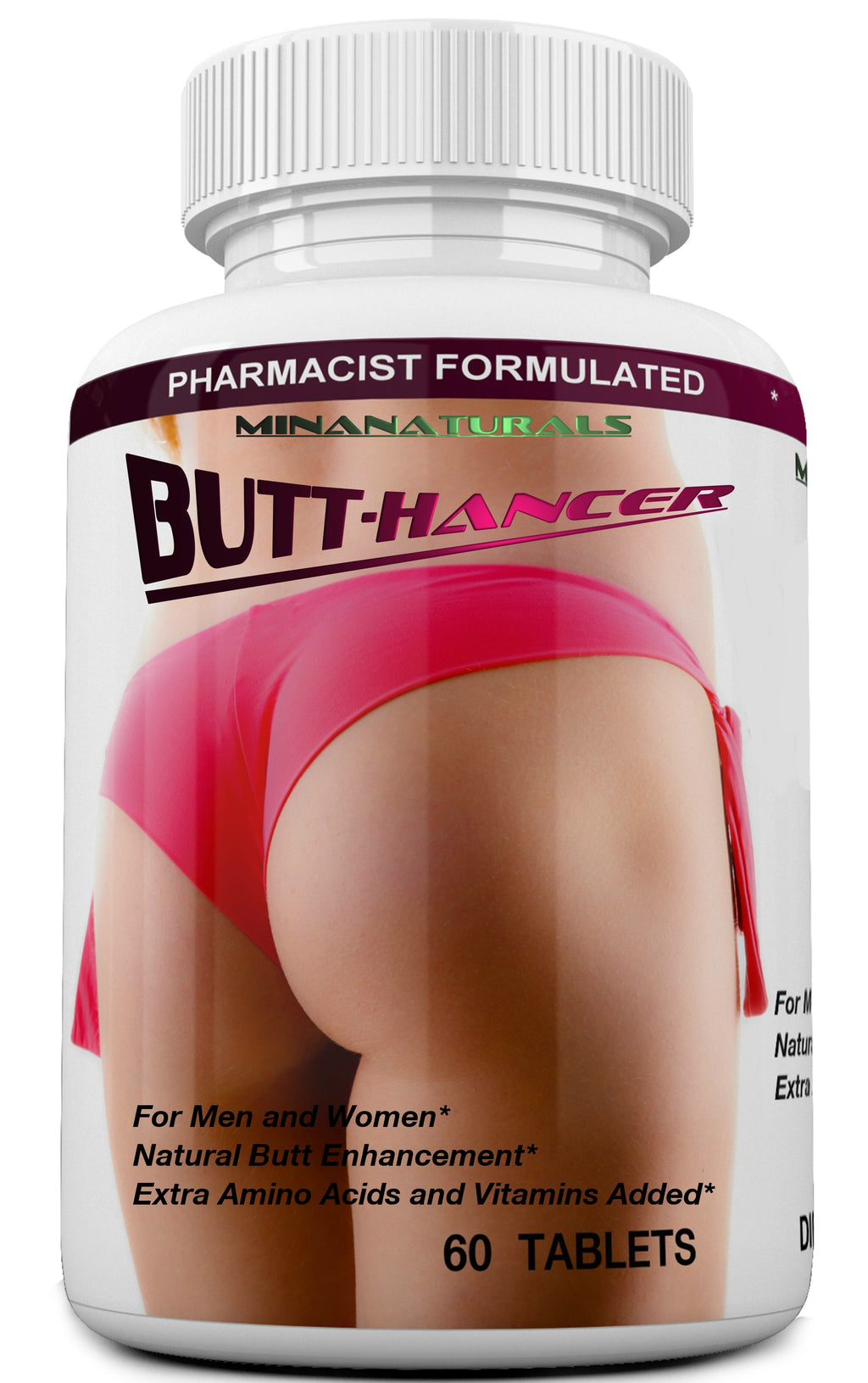 BUTTHANCER  Natural Butt Enlargement & Butt Enhancement Pills. Glutes Growth and Bigger Booty Enhancer Pills.  60 Tablets